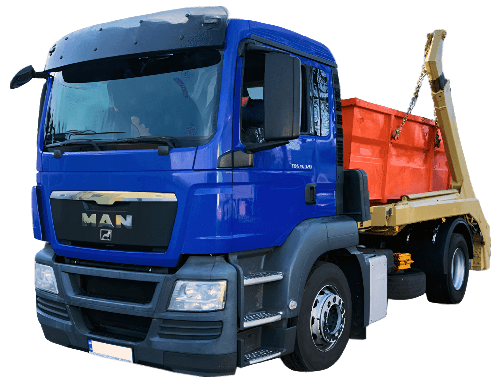 Construction trash removal truck.